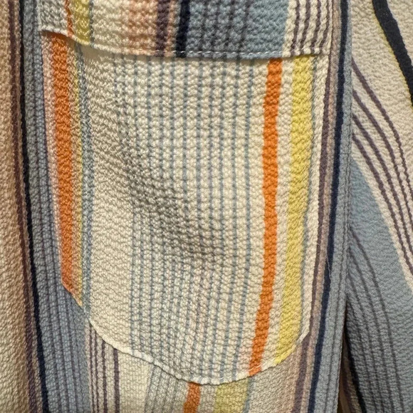 Urban Girl Striped Belted Dress Tie Waist Half Button Down V-Neck Collar Size XL - Picture 7 of 8